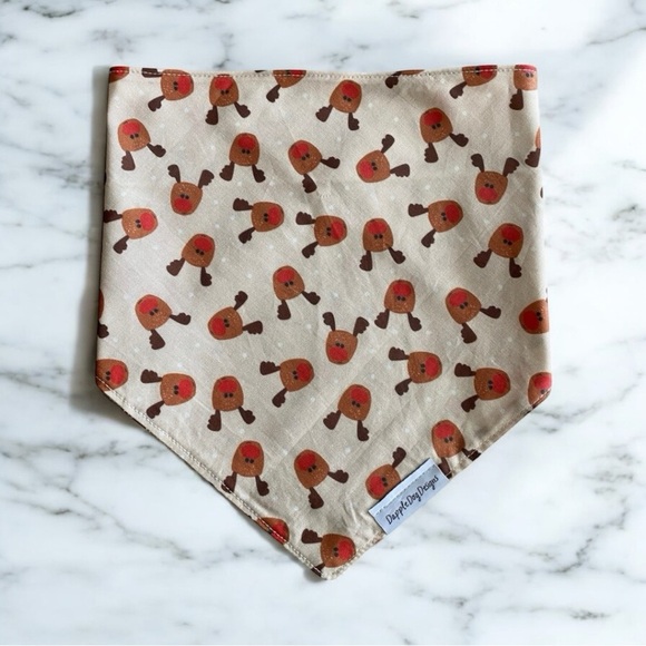 DOG Bandana - Reindeers - Size L Large - Picture 1 of 1